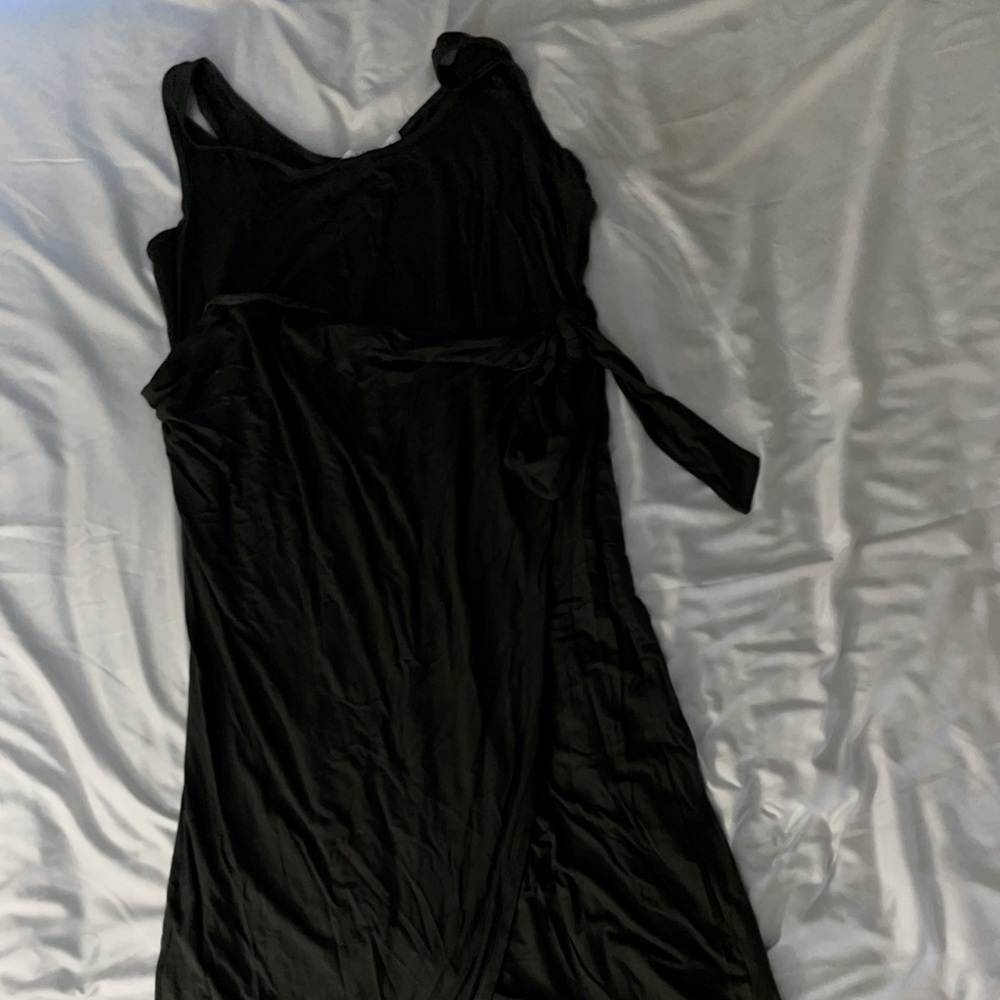 Knit faux wrap plus size dress